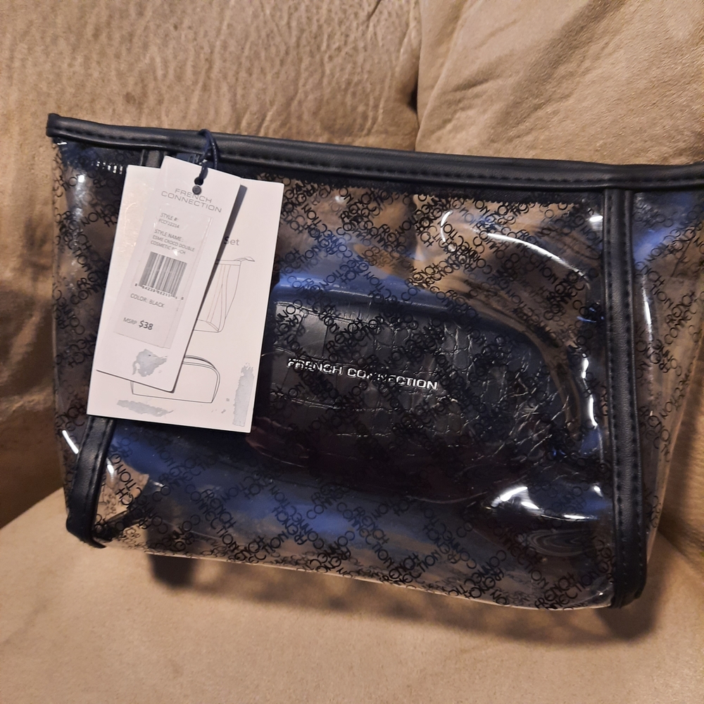 French Connection Black Cosmetic Bag